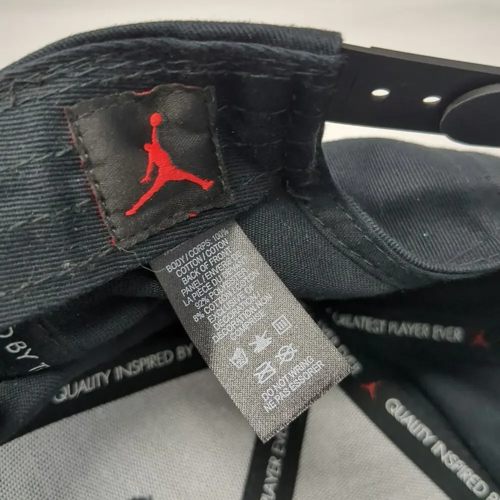 Nike Snapback Hat Black One Size Jordan Jumpman Patch 6 Panel Logo Athletic